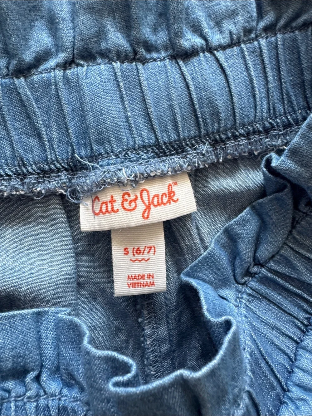 Cat & Jack 3 Girls pants: 1 Blue Elastic-Waist Denim + 2 Leggings